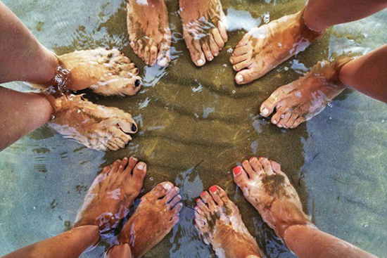 Klischeefotografien des Sommerurlaubs