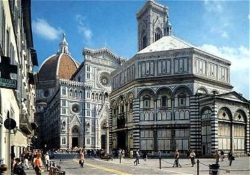 Geburt der Perspektive der Piazza del Duomo in Florenz
